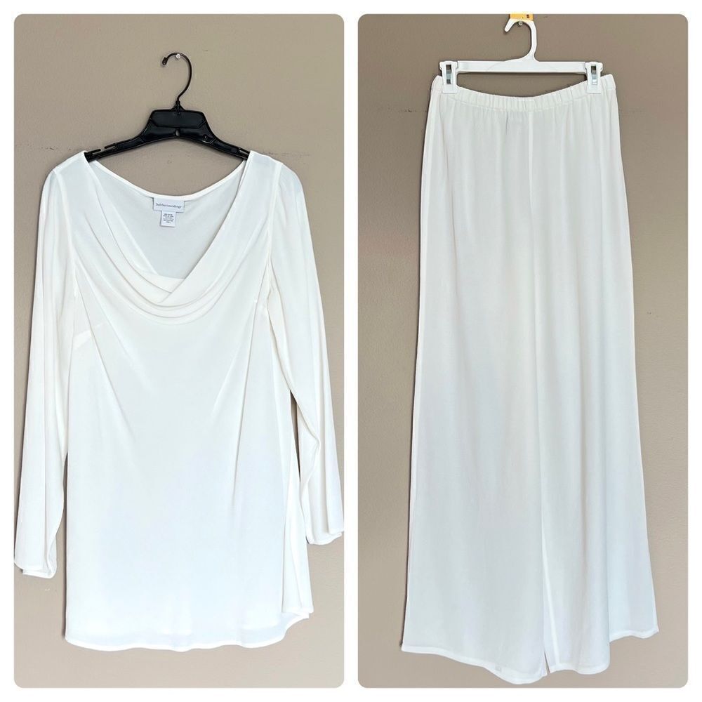 Soft Surroundings White Flowy Tunic & Pants Set